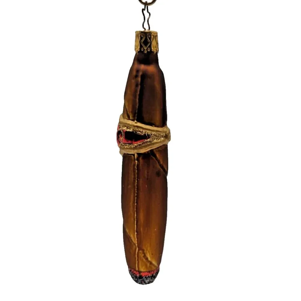Blown Glass Cigar Ornament Made in Germany‎